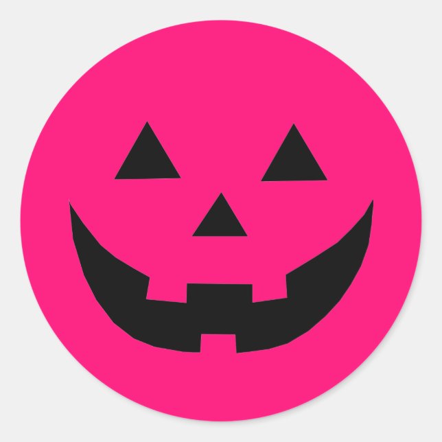 Sticker Rond Citrouille rose très chaud Sensibilisation au canc (Devant)