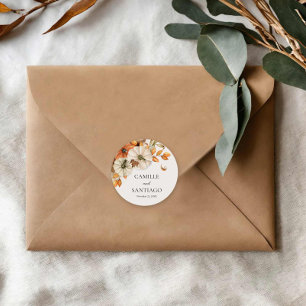 Sticker Rond Citrouille Rustique Automne