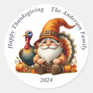 Sticker Rond Citrouille rustique de Thanksgiving Aquarelle Auto