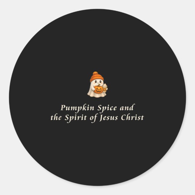 Sticker Rond Citrouille Sce Et L'Esprit De Jésus Christ (Devant)