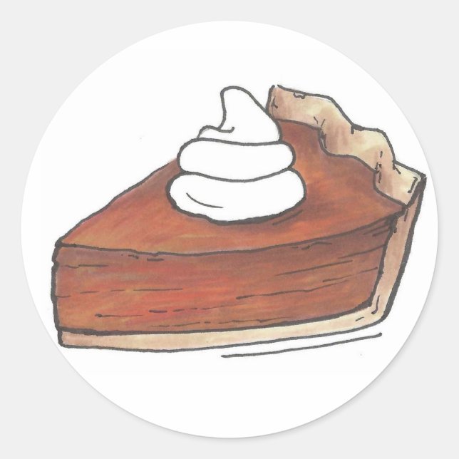 Sticker Rond Citrouille tranche de gâteau Baking Thanksgiving G (Devant)