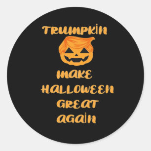 Sticker Rond Citrouille Trumpkin Halloween Design - Funny Autom