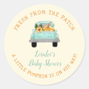 Sticker Rond Citrouille vintage Camion De Ferme En Voie Baby sh
