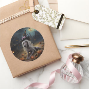 Sticker Rond Citrouilles chinois arrêtés Halloween effrayant