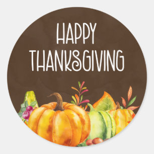 Sticker Rond Citrouilles de la récolte de bons thanksgivings