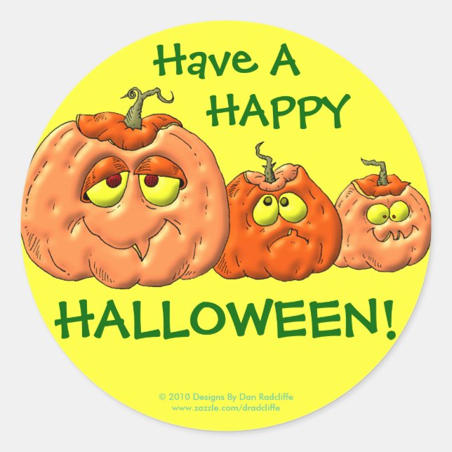 Sticker Rond Citrouilles d'Halloween (Devant)