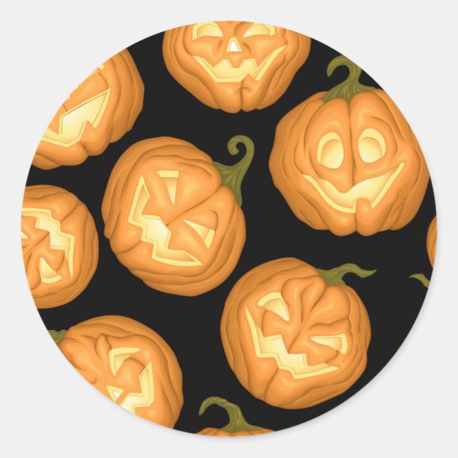 Sticker Rond Citrouilles d'Halloween (Devant)
