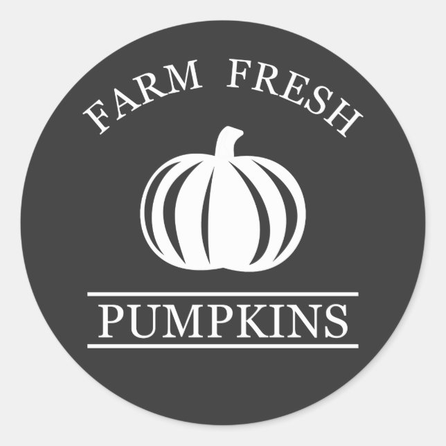 Sticker Rond Citrouilles frais de ferme automne (Devant)