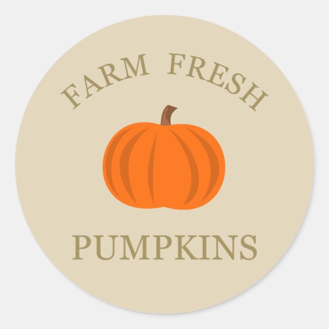 Sticker Rond Citrouilles frais de ferme automne (Devant)