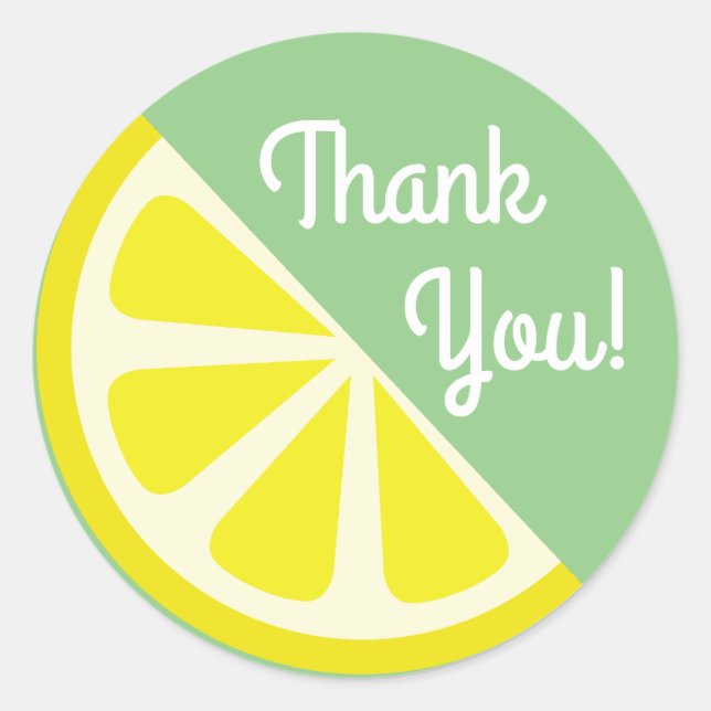Sticker Rond Citrus citron Fruit de tranche 1er Merci d'anniver (Devant)