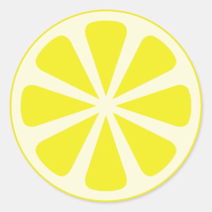 Sticker Rond Citrus citron Fruit de tranche 1er Merci d'anniver