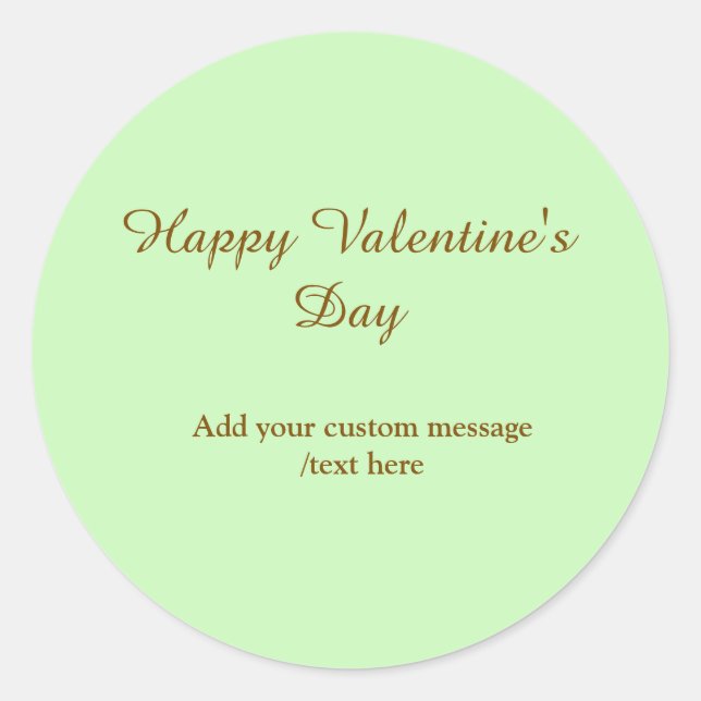 Sticker Rond Citrus green brown happy Valentine's day simple  (Devant)