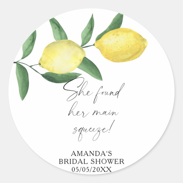 Sticker Rond Citrus Lemon - Elle a trouvé son pressoir principa (Devant)