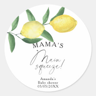 Sticker Rond Citrus Lemon - Le baby shower principal de Mama