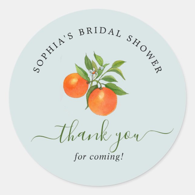 Sticker Rond Citrus Orange Fête de Mariage  (Devant)