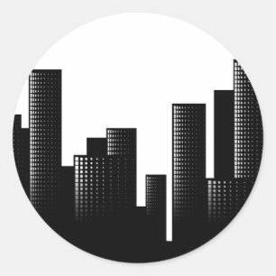 Sticker Rond cityscape