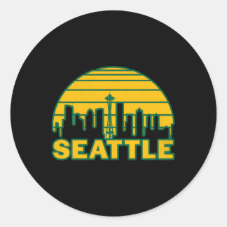 Sticker Rond Cityscape de Seattle