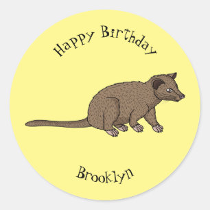 Sticker Rond Civet de mûte luwak, dessin animé