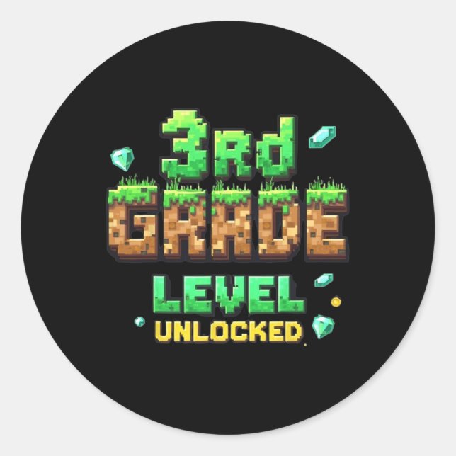 Sticker Rond Ck À l'école Niveau 3e année Débloqué Garçons Game (Devant)