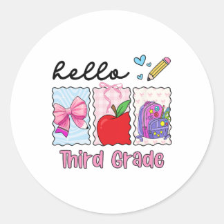 Sticker Rond Ck rentrée scolaire Préparatoire Fille Troisième E