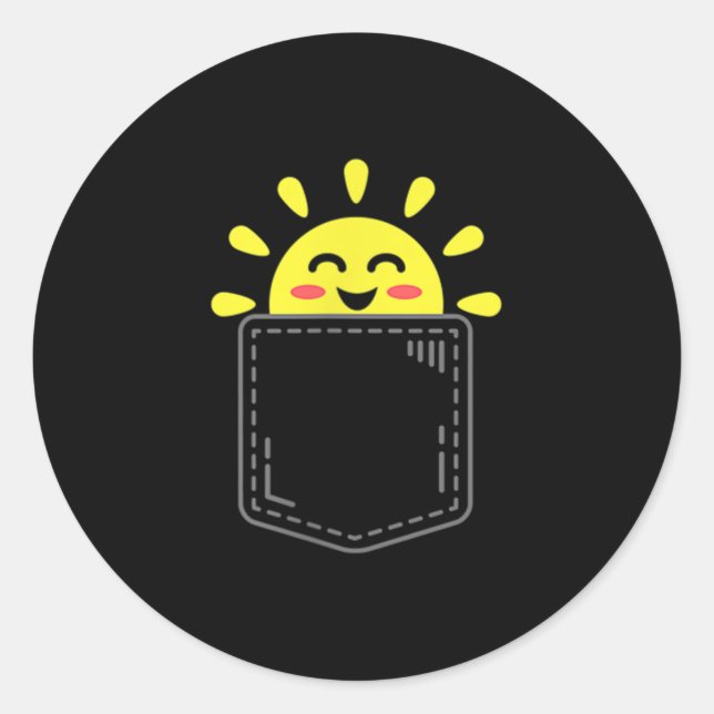 Sticker Rond Cket Of Sunshine Happy Summer Sun Motivational Ins (Devant)