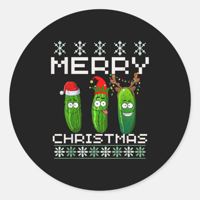 Sticker Rond Ckle Lover Xmas Lighting Santa Ugly Ckle Christmas (Devant)
