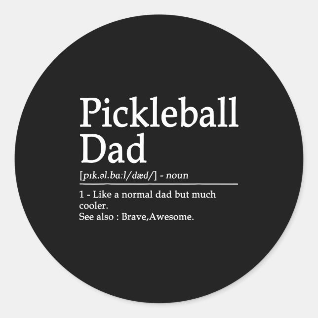 Sticker Rond Ckleball Funny Ckleball Dad Quote Definition Fathe (Devant)