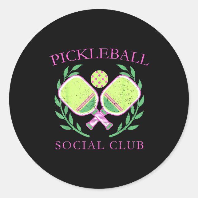 Sticker Rond Ckleball Social Club Enthusiasts _ Fun Srt Lovers  (Devant)