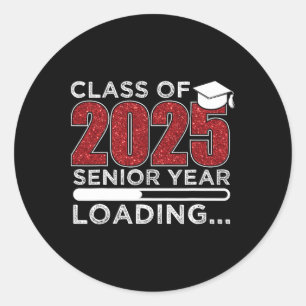 Sticker Rond Cl De 2025 Année Supérieure Chargement Funny Senio