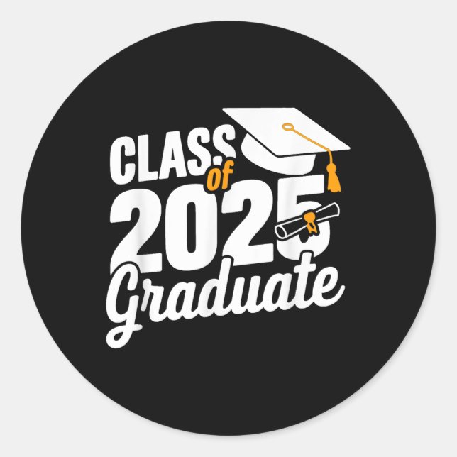 Sticker Rond Cl De 2025 Diplômé De 2025 (Devant)