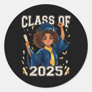Sticker Rond Cl De 2025 Diplômée Supérieure Diplômée Femmes