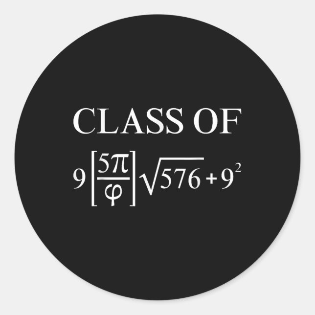 Sticker Rond Cl De 2025 Geek De L'Équation Mathématique Enseign (Devant)