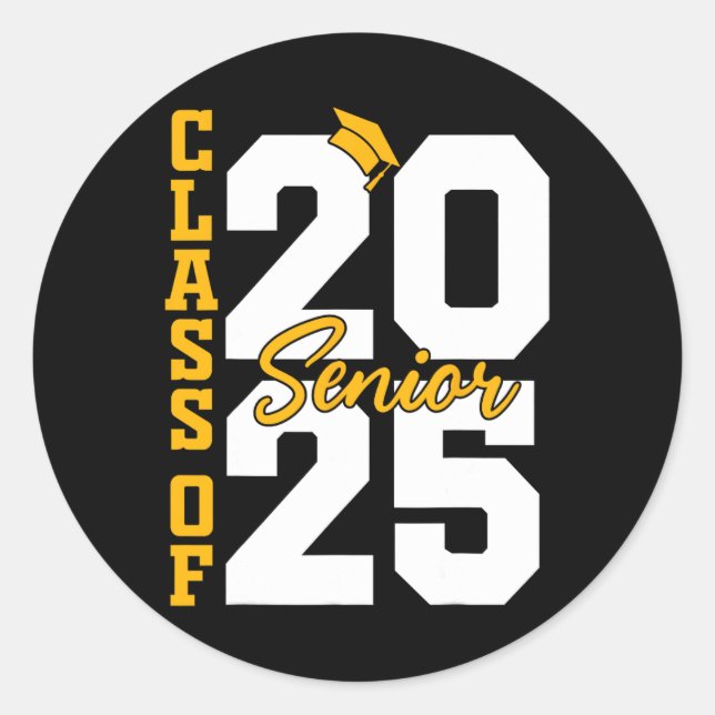 Sticker Rond Cl De 2025 Senior Graduate 2025 (Devant)