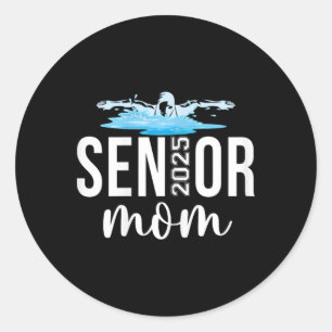 Sticker Rond Cl De 2025 Senior Mom Swim Team Matching F