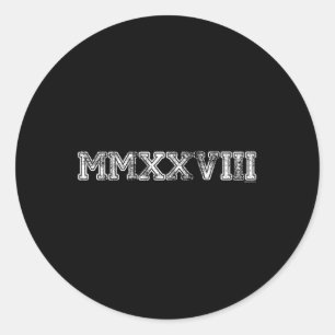 Sticker Rond Cl De 2028 Chemise Mmxxviii Graduation Lui Son Sen