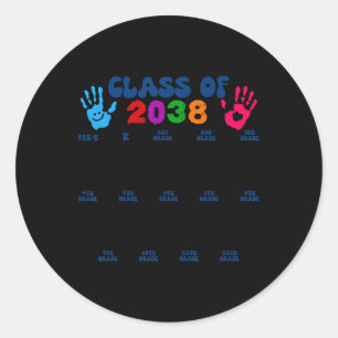 Sticker Rond Cl De 2038 Empreinte À La Main Mélange Retour À L'