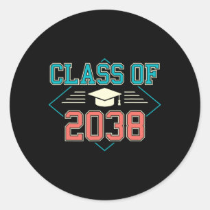 Sticker Rond Cl De 2038 Premier Jour De L'École Pré K Croissanc