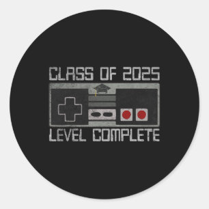 Sticker Rond Cl De Niveau 2025 Gamer Vidéo Complet Gradu Senior