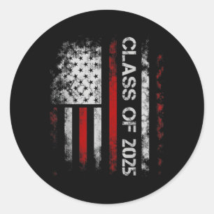 Sticker Rond Cl Du Drapeau Américain 2025 Diplôme Usa Pour Lui