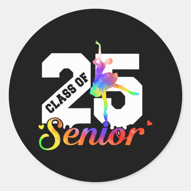 Sticker Rond Cl Of 2025 Danse Diplômé Senior 2025 (Devant)