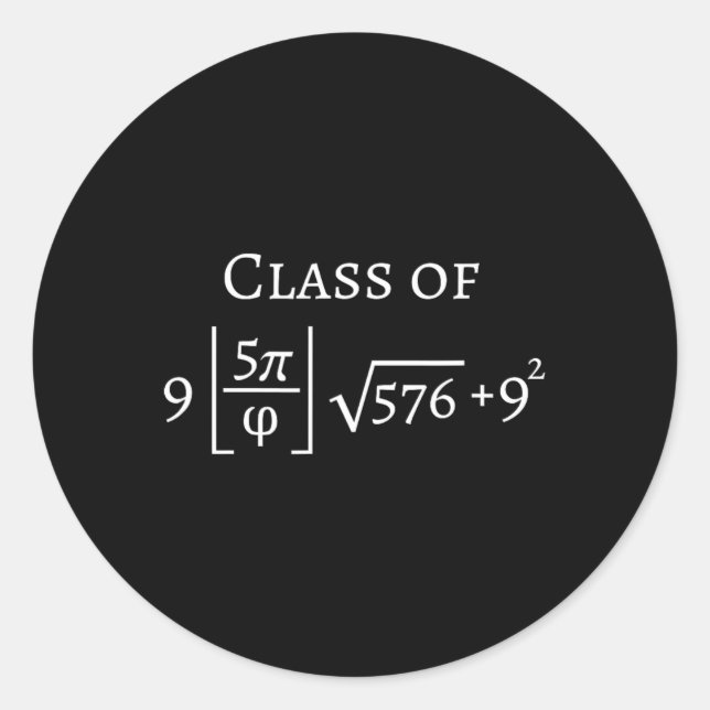 Sticker Rond Cl Of 2025 Funny Math Pi Cadeau De Diplôme Supérie (Devant)