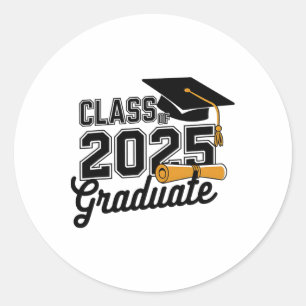 Sticker Rond Cl Of 2025 Graduate 2025 Graduation Senior 2025