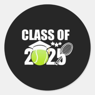 Sticker Rond Cl Of 2025 Graduation Joueur Principal De Tennis C