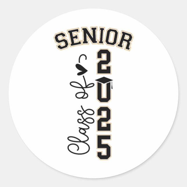 Sticker Rond Cl Of 2025 Senior 2025 Graduation 2 (Devant)