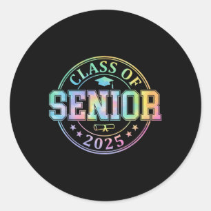 Sticker Rond Cl Of 2025 Senior 2025 Graduation Drôle Hommes Fem