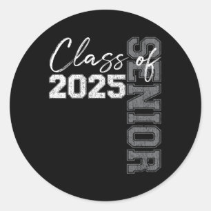Sticker Rond Cl Of 2025 Senior 25 High School Graduation Party