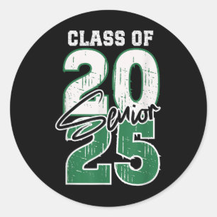 Sticker Rond Cl Of 2025 Senior - Graduation 2025 Green