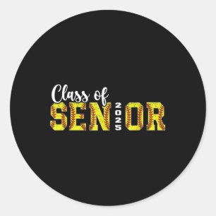 Sticker Rond Cl Of 2025 Softball Senior 2025 Graduation Retour