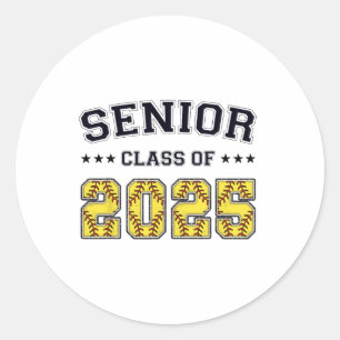 Sticker Rond Cl Of 2025 Softll Senior Graduate Women