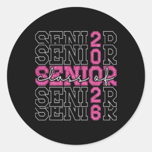 Sticker Rond Cl Of 2026 Senior 2026 Grad Graduate Graduate Grad